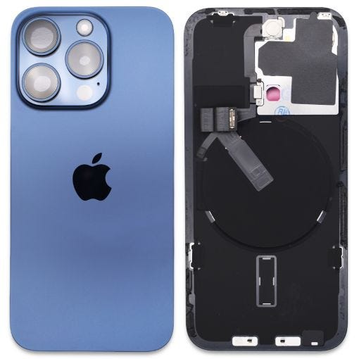 For iPhone 15 Pro Back/Rear Cover Glass Panel | Blue Titanium 