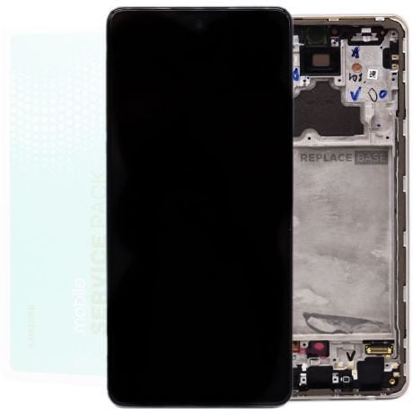 Genuine Samsung A72 / A725 | Replacement AMOLED Touch Screen Assembly With Chassis | Awesome Black | Service Pack | GH82-25460B