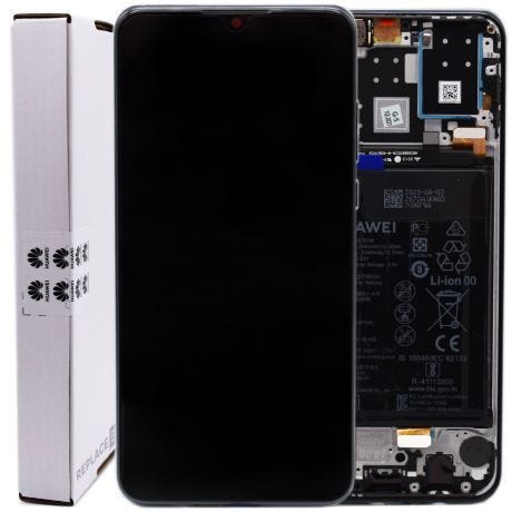Genuine Huawei P30 Lite New Edition | Replacement LCD Touch Screen Assembly With Chassis & Battery | Midnight Black | Service Pack | 02352PJM