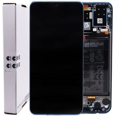 Genuine Huawei P30 Lite New Edition | Replacement LCD Touch Screen Assembly With Chassis & Battery | Peacock Blue | Service Pack | 02353FQE