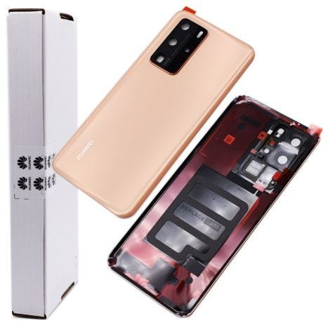 Genuine Huawei P40 Pro | Replacement Battery Cover / Rear Panel With Camera Lens | Blush Gold | Service Pack | 02353MNB