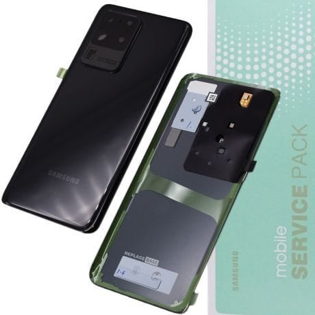 Genuine Samsung S20 Ultra / G988 | Replacement Battery Cover / Rear Panel With Camera Lens | Crush Black | Service Pack | GH82-22217A