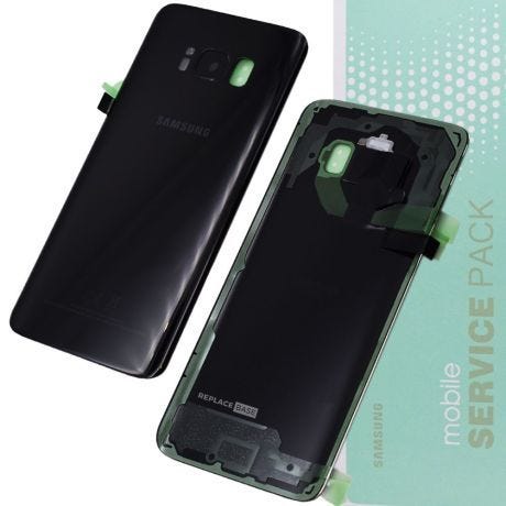 Genuine Samsung S8 / G950 | Replacement Battery Cover / Rear Panel With Camera Lens | Black | Service Pack | GH82-13962A