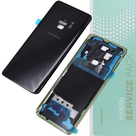 Genuine Samsung S9 / G960 | Replacement Battery Cover / Rear Panel With Camera Lens | Black | Service Pack | GH82-15865A